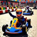 **Image Prompt:** "A vibrant KartRider marketplace scene. Players are trading colorful karts and items. Overlays show item values in Koin. A player triumphantly holds up a newly acquired rare kart."