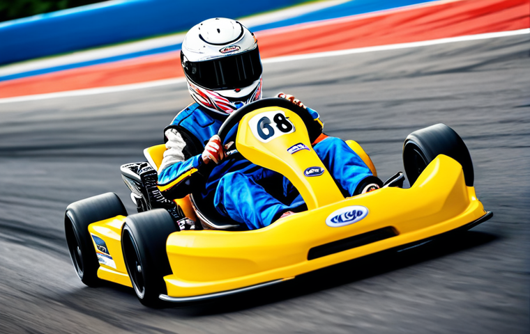 Learning the Ropes: Chaotic Drifting on a Vibrant Track**
A colorful and stylized go-kart mid-drift, depicted slightly off-balance but dynamically, navigating a challenging tight turn on a vibrant race track. Visual cues of a new player's experience include a cartoonish banana peel narrowly missed on the track, or a subtle water splash from a recent item effect. The scene captures the high energy and initial learning curve of go-kart racing. Professional gaming photography, dynamic motion blur, crisp focus, fully clothed (driver in full racing gear), safe for work, appropriate content, family-friendly, perfect anatomy, correct proportions, natural pose, natural body proportions.
**