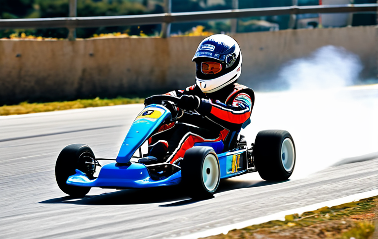 Mastering the Drift**
"A determined Kartrider character, fully clothed in a racing suit, skillfully drifting around a hairpin turn on a sunny Italian coastal track. The kart kicks up a small cloud of dust as the driver expertly balances the drift, preparing to unleash a turbo boost. Perfect anatomy, correct proportions, natural pose. Safe for work, appropriate content, family-friendly, professional rendering, high detail."
**