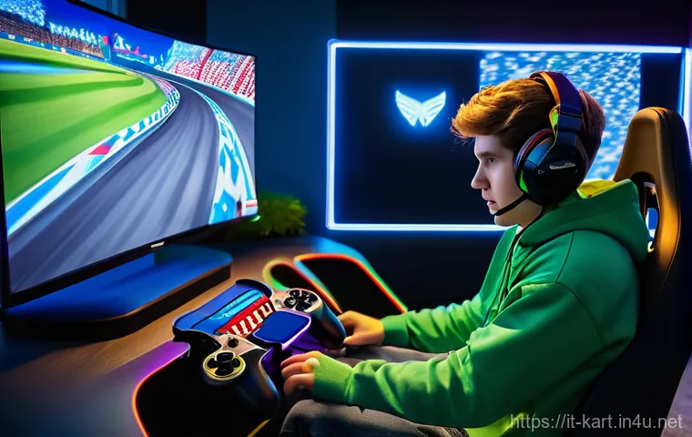 카트라이더 초보자 연습용 트랙 - Image Prompt 1: The Aspiring Kart Racer's First Steps**