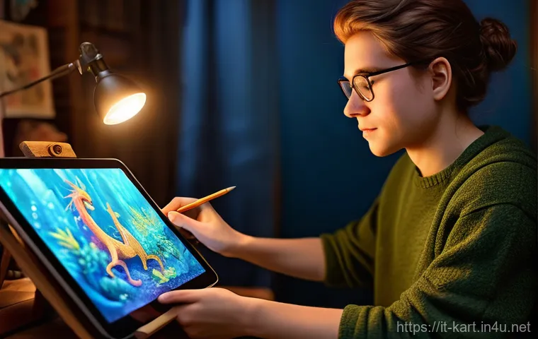 카트라이더 팬아트 대회의 성공적인 사례 - **A Dedicated Artist in Their Studio:** A young, passionate artist, with an intense yet joyful expre...