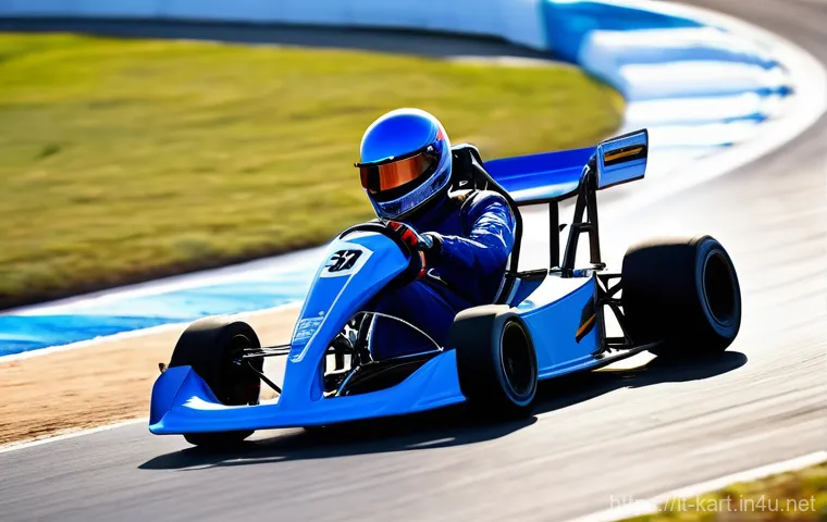카트라이더 게임 트랙 공략법 - **Prompt 1: The Apex of a Perfect Drift**
    A highly dynamic, low-angle shot of a male racer, in h...