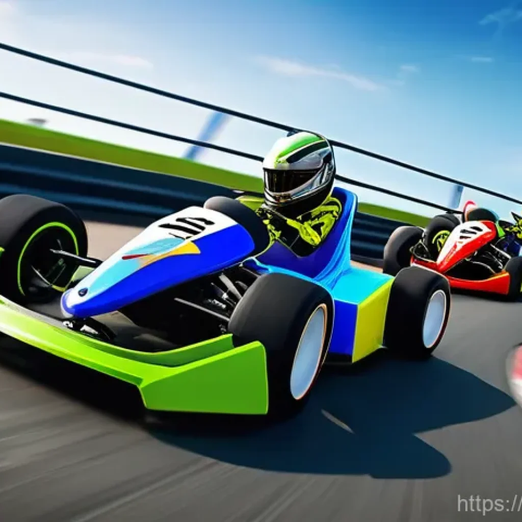카트라이더 아이템전 승리 확률 높이기 - **Prompt 1: Strategic Chaos in a Narrow Passage**
A vibrant, high-octane KartRider race unfolds ...