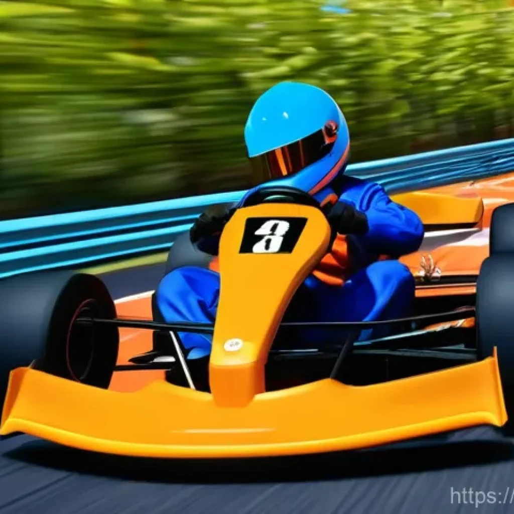 카트라이더 초보 유저 가이드 - **Prompt for "Beginner's First Race":**
"A bright and lively cartoon racing game scene featuring...