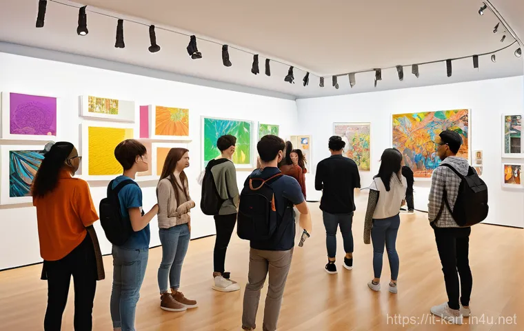 카트라이더 팬아트 대회의 유저 피드백 성공 사례 - A diverse and enthusiastic group of teenagers and young adults, dressed in modern, casual clothing, ...