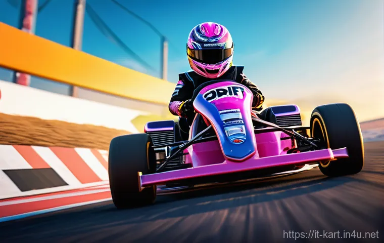 카트라이더 트랙별 카트 추천 - **Dynamic KartRider: Drift Race Scene at Sunset**
    A highly detailed, vibrant, and dynamic image ...