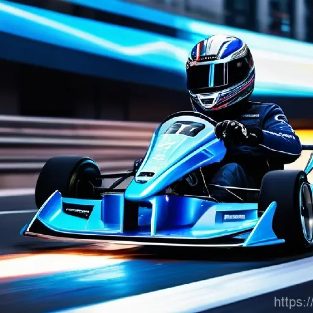 카트라이더 신규 기능 활용 - **Prompt:** "A highly customized racing kart, painted in a lustrous metallic pearl white with electr...
