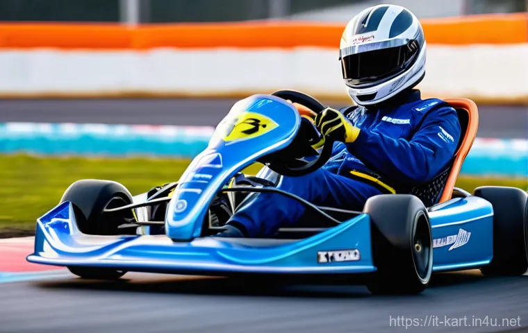 카트라이더 초보 유저를 위한 드리프트 비결 - **Prompt:** A dynamic, wide shot of a female KartRider racer skillfully executing a "Drag Extend" on...