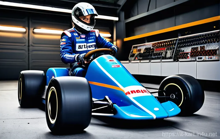 카트라이더 드리프트 초보자 연습 - **Prompt:** A dynamic, high-energy kart racing scene on a vibrant, fantastical track. The setting is...