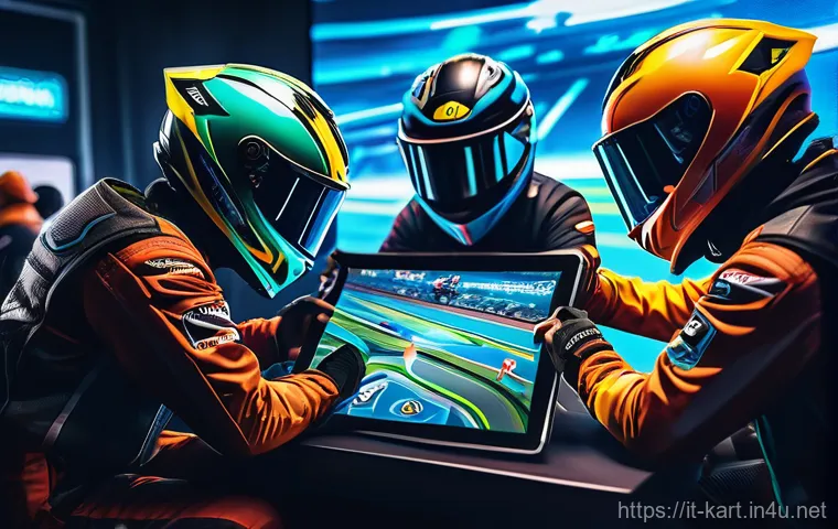 카트라이더 팀플레이와 전략적 사고 - **Prompt: KartRider Team Strategy Session**
    "A vibrant, dynamic illustration depicting a diverse...