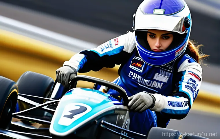 카트라이더 캐릭터 계급 체계 - **Prompt:** A highly skilled, focused male racer, wearing a sleek, form-fitting racing suit adorned ... 카트라이더 캐릭터 계급 체계 - **Prompt:** A highly skilled, focused male racer, wearing a sleek, form-fitting racing suit adorned ...