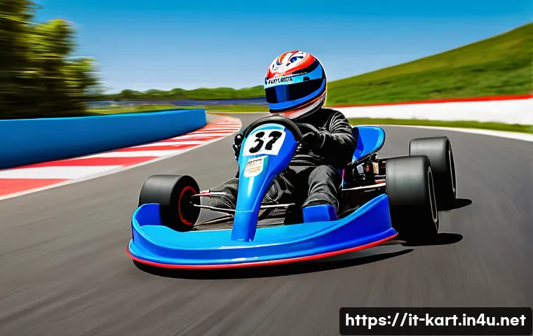 카트라이더 트랙 공략을 위한 주요 팁 - **Dynamic Drift on a Sunny Racetrack**
A vibrant, slightly cartoonish racing kart, designed like...