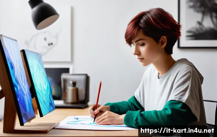 카트라이더 팬아트 대회의 성장과 성공 비결 - **A Vibrant Digital Artist's Studio:**
    A young Italian digital artist, mid-20s, with a stylish s...