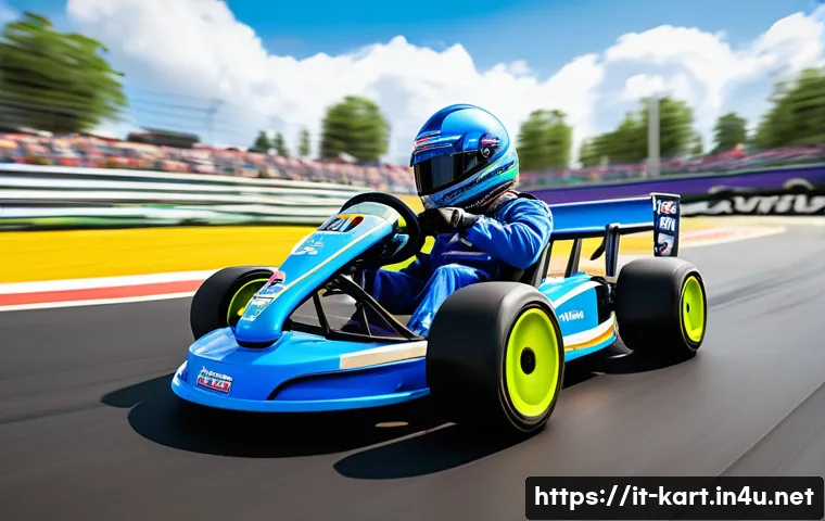 카트라이더 신규 업데이트와 커뮤니티 발전 - A dynamic racing scene showcasing customizable karts speeding through a vibrant, detailed circuit wi...
