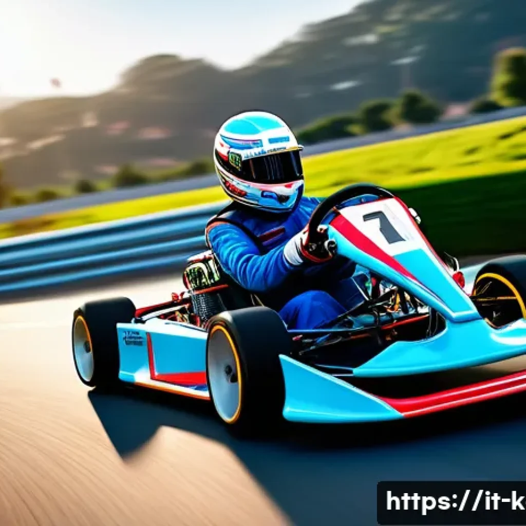 카트라이더 스피드전 상위권 공략 - A dynamic scene of a high-tech kart racing on a vibrant, twisting circuit inspired by Italian landsc...