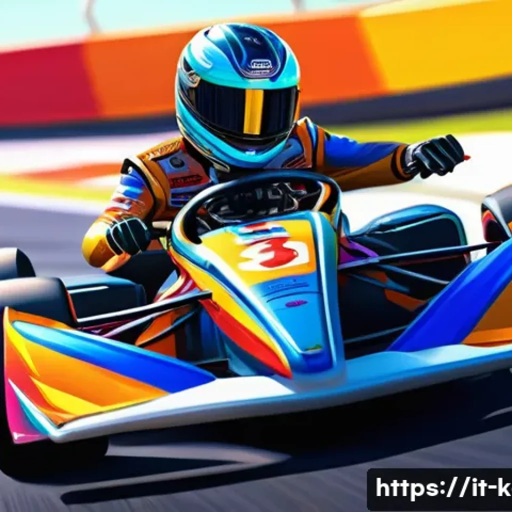 카트라이더 팬아트 이벤트 팁 - A vibrant and dynamic digital fan art scene inspired by KartRider, featuring a popular character rac...