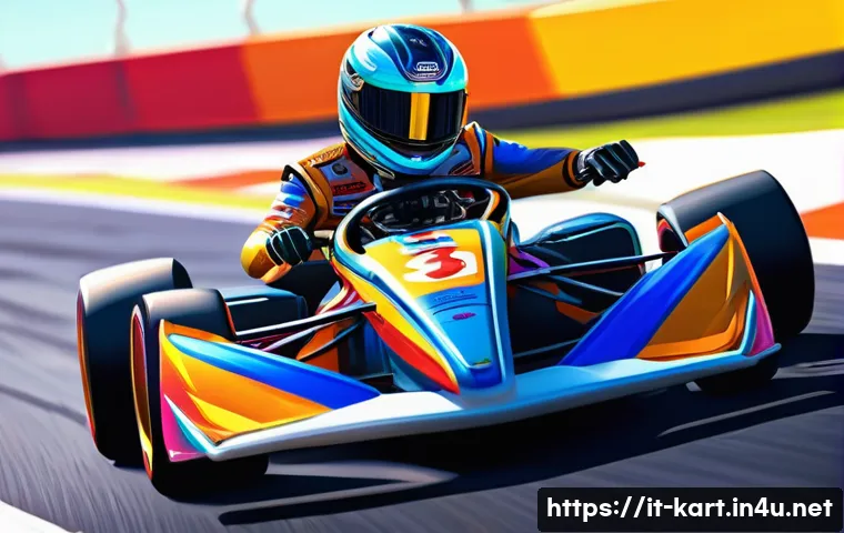 카트라이더 팬아트 이벤트 팁 - A vibrant and dynamic digital fan art scene inspired by KartRider, featuring a popular character rac...