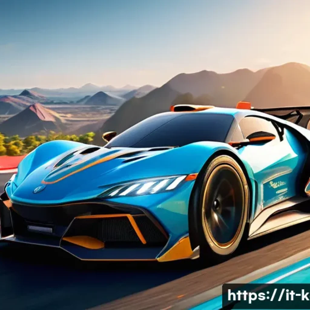 카트라이더 트랙 설계 스토리 - A vibrant KartRider racing track featuring a dynamic mix of sharp and sweeping curves, designed to b...
