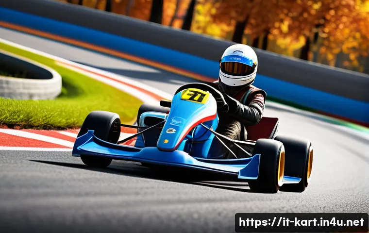카트라이더 레이싱 대회 참가 - A dynamic and colorful kart racing scene set on a detailed, winding track inspired by Italian landsc...