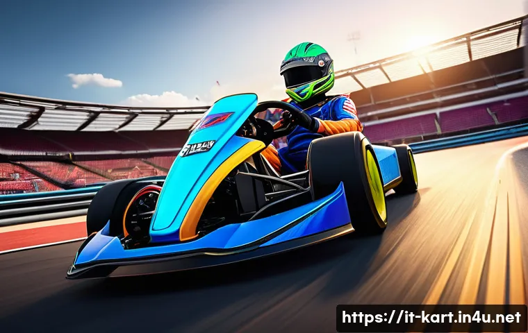 카트라이더 이벤트 활용 기술 - A vibrant, dynamic KartRider race scene set during a limited-time event, featuring colorful, futuris...