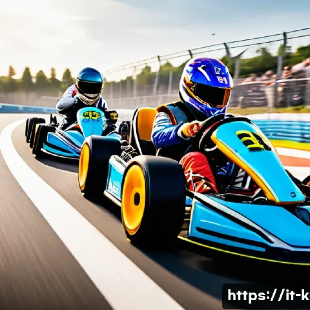 카트라이더 랭킹 시스템 작동 원리 - A dynamic KartRider race scene showcasing multiple players competing on a colorful, winding track un...