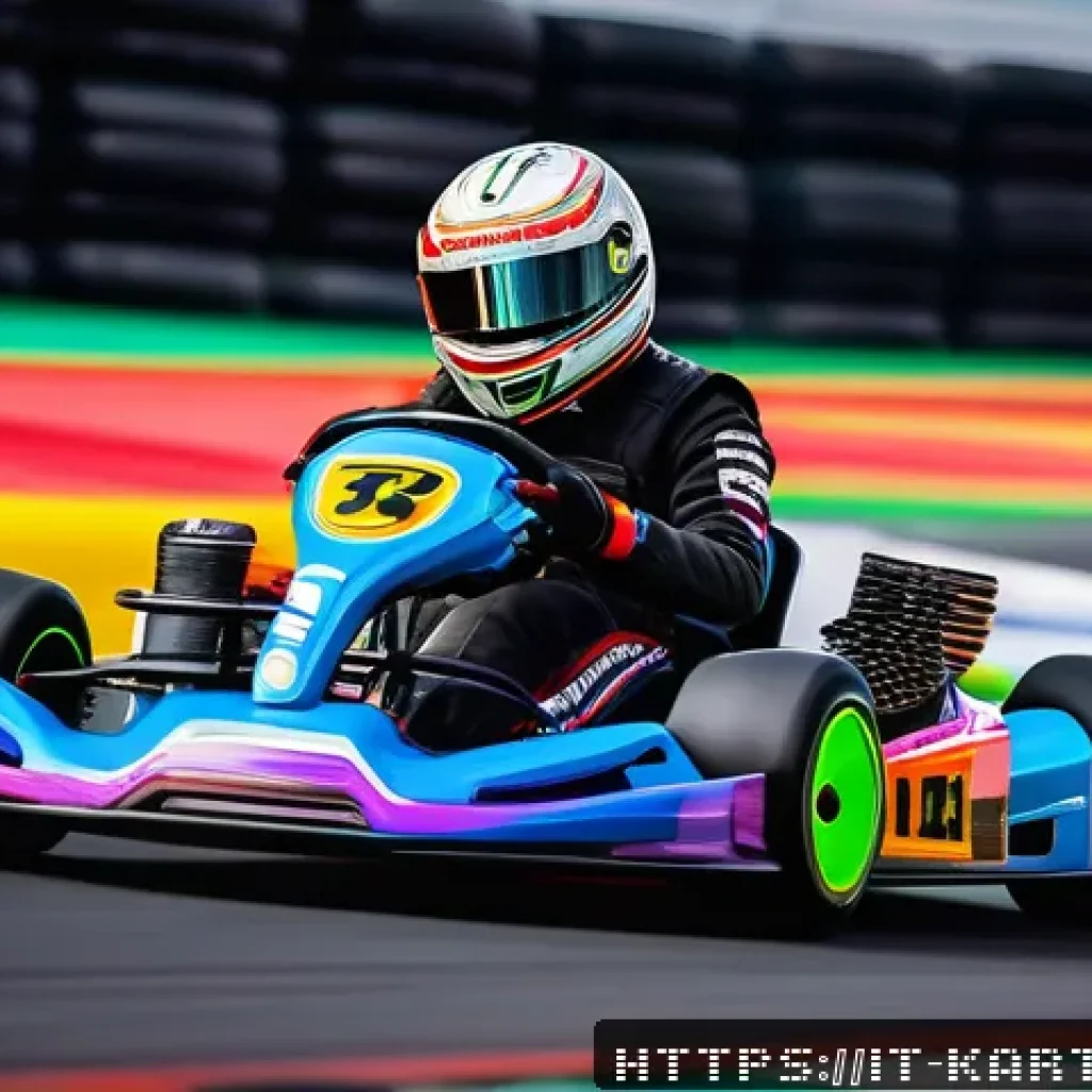 카트라이더 스피드전 타임 어택 방법 - A dynamic kart racing scene on a vibrant, colorful track resembling Rainbow Road, featuring a young ...