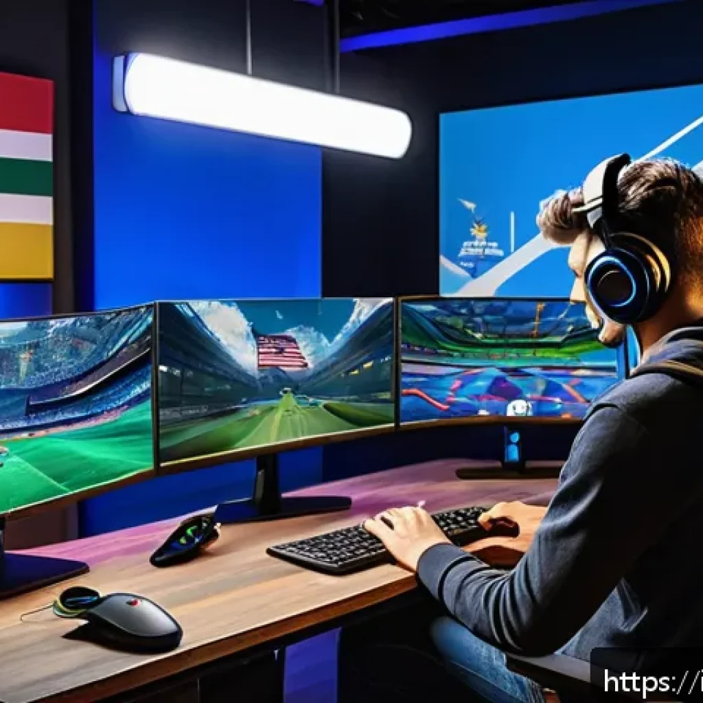 카트라이더 해외 서버 접속 방법 - A dynamic digital illustration of an international KartRider gaming setup focused on European and No...