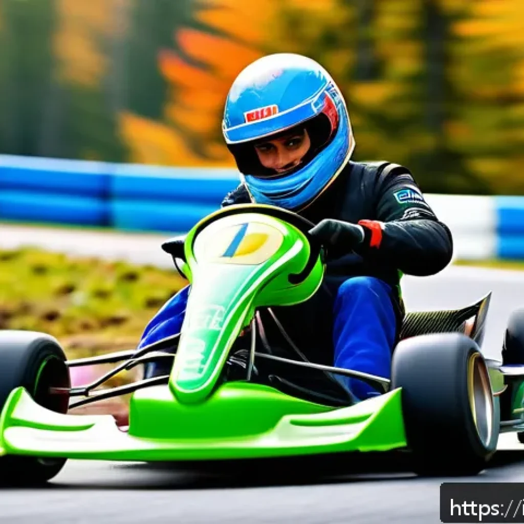 카트라이더 아이템전 성공 사례 - A dynamic kart racing scene set on a winding, narrow track with sharp curves, showcasing a skilled d...