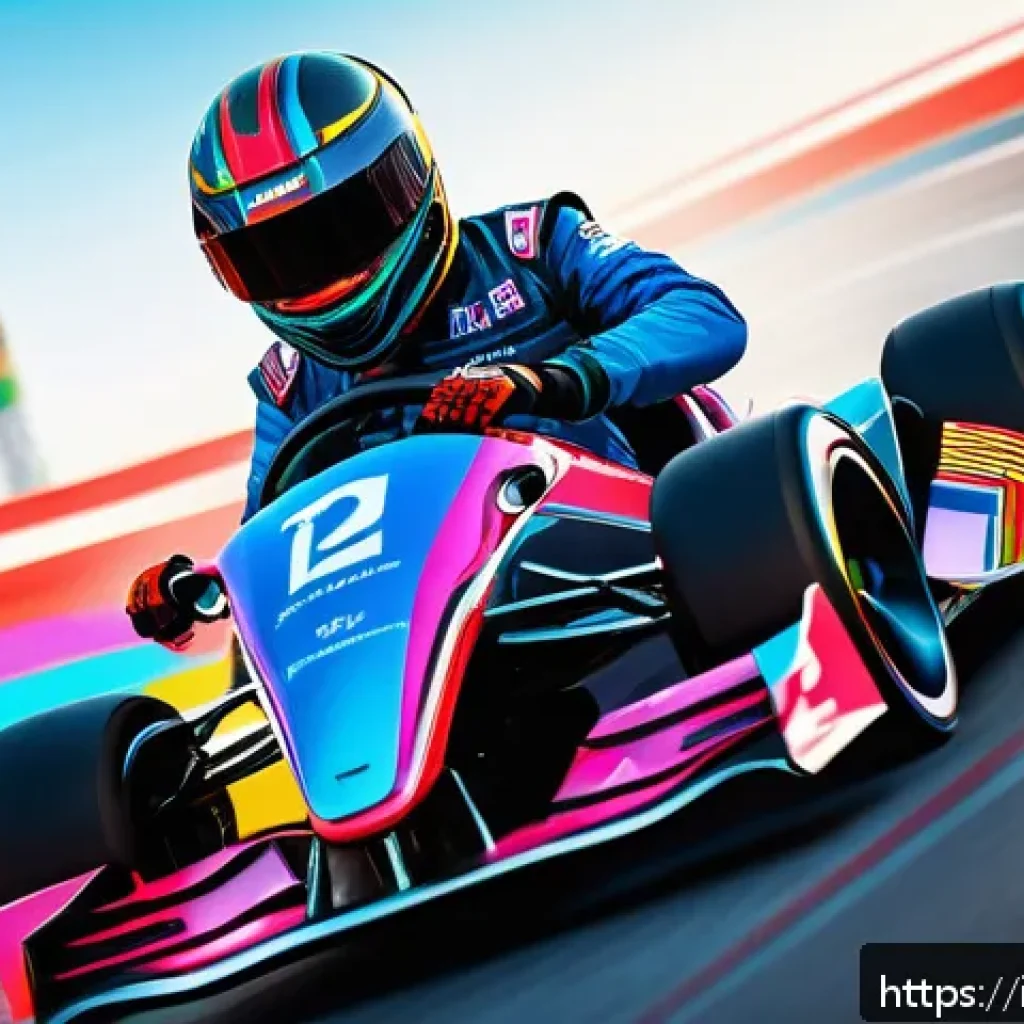 카트라이더 신규 캐릭터와 업데이트 정보 - A dynamic racing scene featuring a newly introduced agile character wearing sleek racing gear and st...