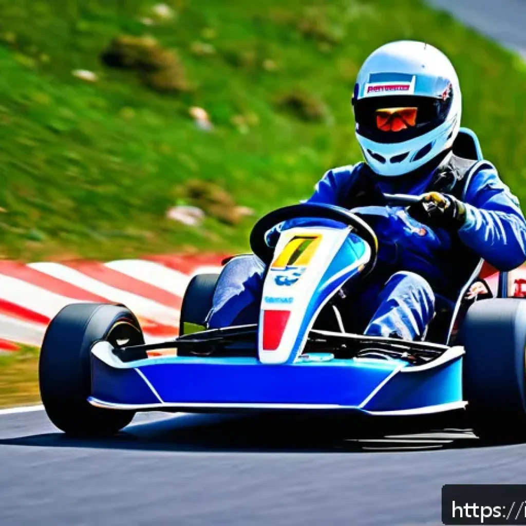 카트라이더 아이템 설정 방법 - A dynamic racing scene on a narrow, rocky mountain kart track with steep slopes and tight curves. Th...