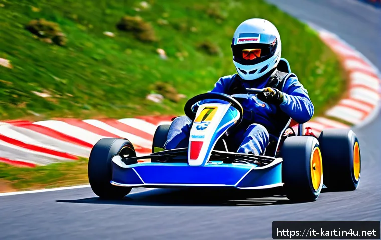 카트라이더 아이템 설정 방법 - A dynamic racing scene on a narrow, rocky mountain kart track with steep slopes and tight curves. Th...