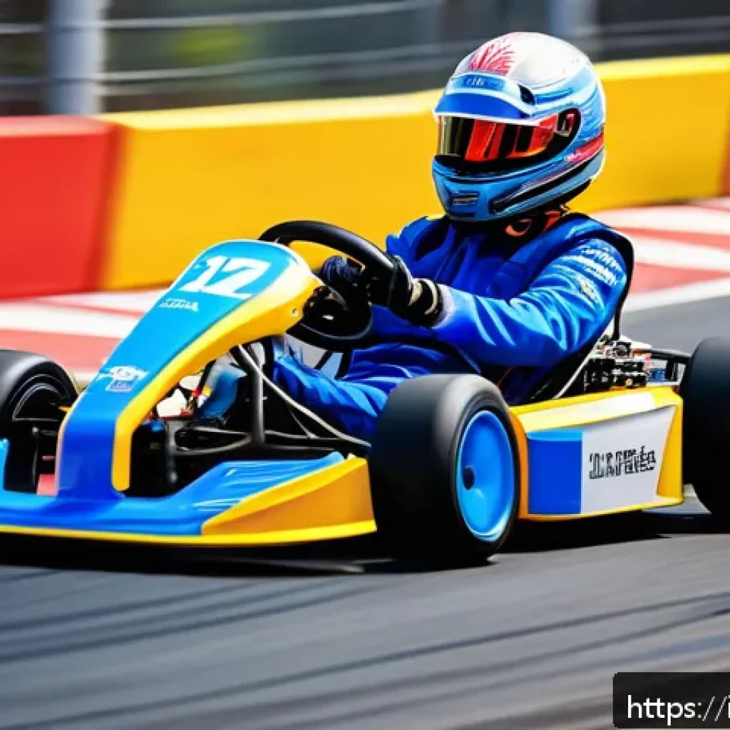 카트라이더 초보 유저 친화적 팁 - A dynamic kart racing scene showcasing a sleek, modern kart drifting smoothly around a sharp corner ...