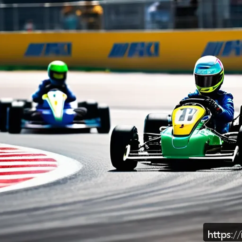 카트라이더 베스트 공략 추천 - A dynamic racing scene featuring a competitive kart race start on a bright, modern Italian racetrack...