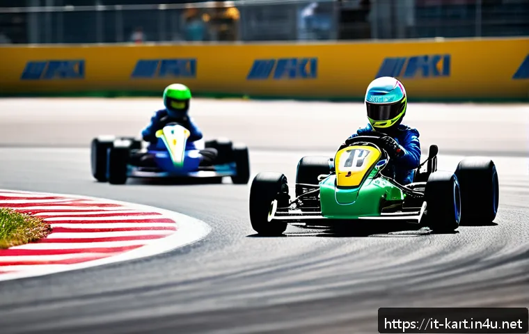 카트라이더 베스트 공략 추천 - A dynamic racing scene featuring a competitive kart race start on a bright, modern Italian racetrack...