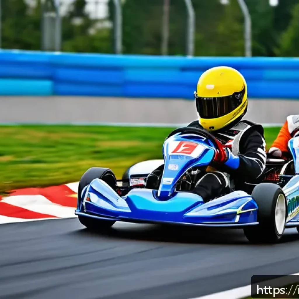 카트라이더 게임 초보자 튜토리얼 - A dynamic kart racing scene on a winding technical track during daytime, featuring a diverse group o...