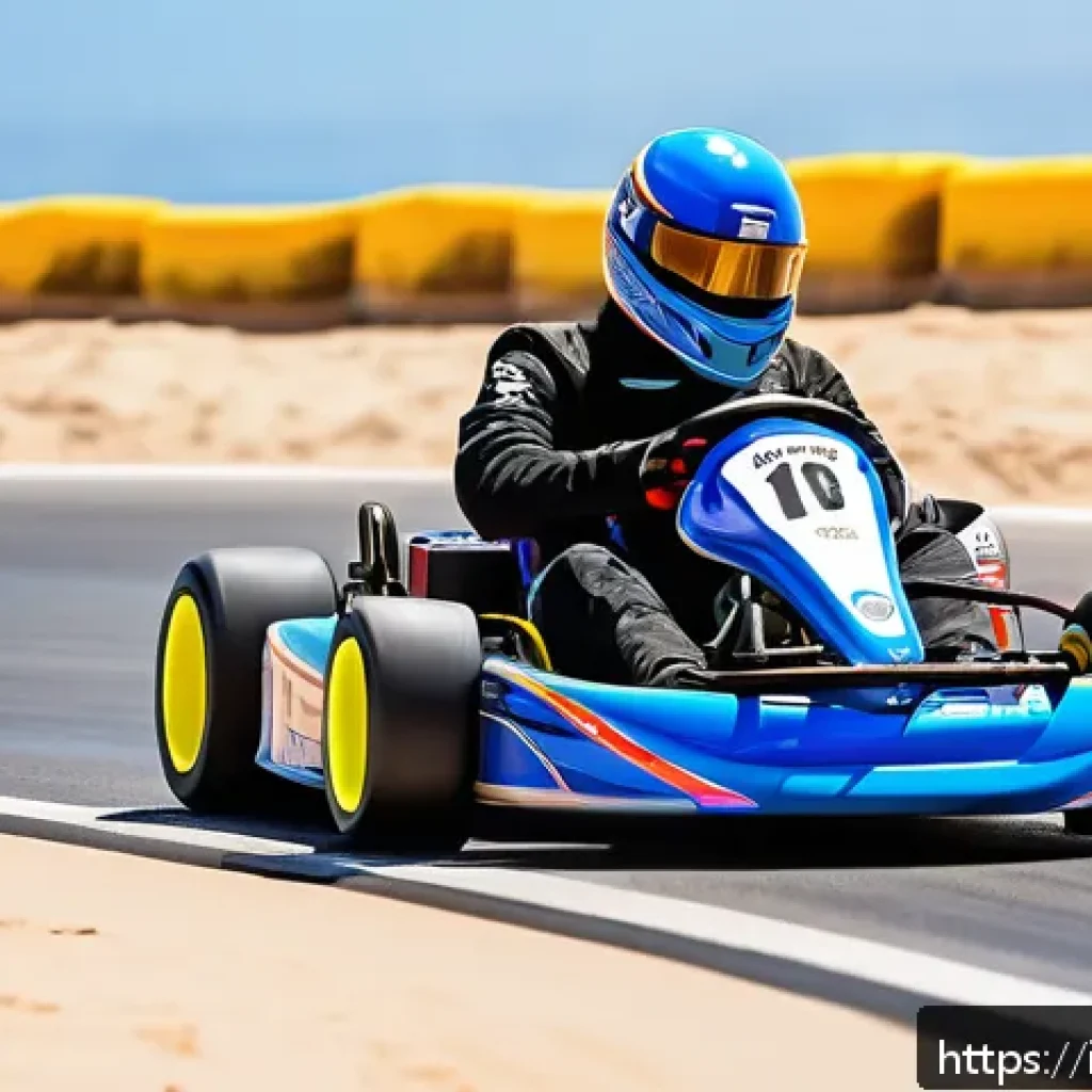 카트라이더 스피드전 고수 되는 법 - A dynamic kart racing scene on the "Ocean Track," featuring a sleek racing kart hugging the innermos...