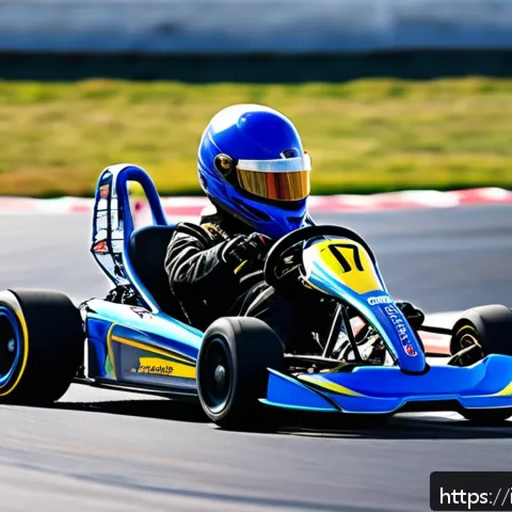 카트라이더 초보 유저의 드리프트 활용 공략 - A dynamic racing scene featuring a sleek go-kart drifting sharply around a tight corner on a profess...