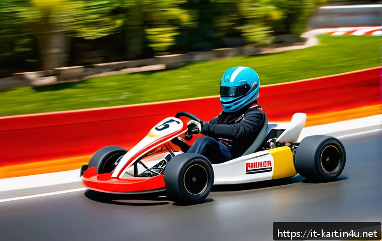 카트라이더 초보자를 위한 아이템전 기술 - A dynamic kart racing scene set on a vibrant, detailed Italian-style coastal track during a sunny da...