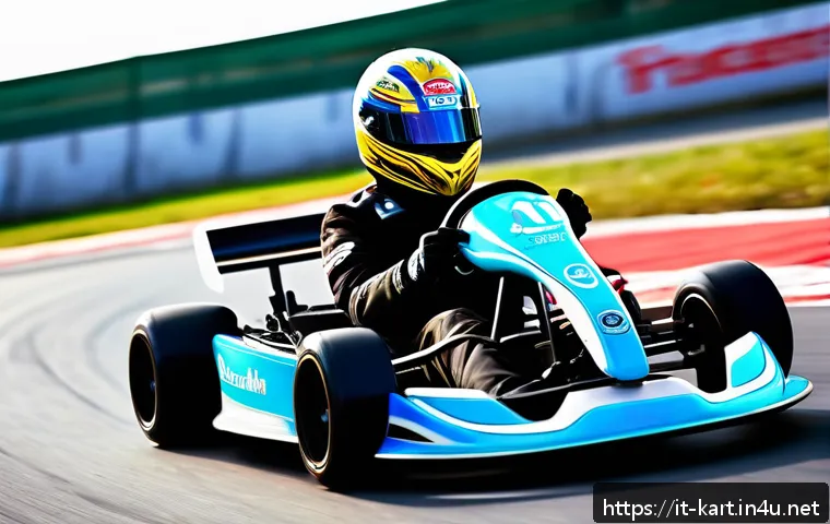 카트라이더 팀플레이와 드리프트 공략 - A dynamic racing scene featuring a professional go-kart driver skillfully drifting through a tight, ...
