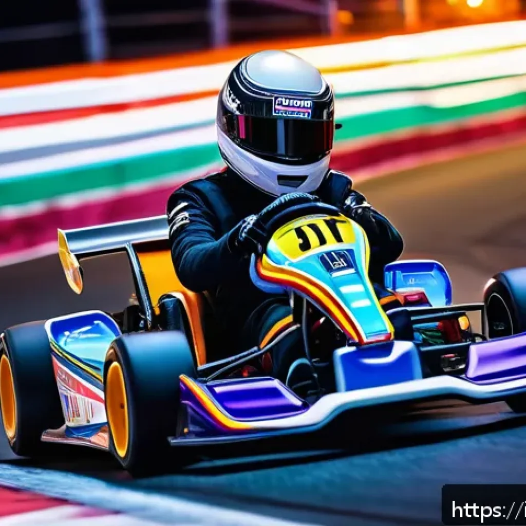 카트라이더 팬아트와 스트리머의 조언 - A vibrant and dynamic kart racing scene on the Rainbow Road track, featuring a sleek kart drifting s...
