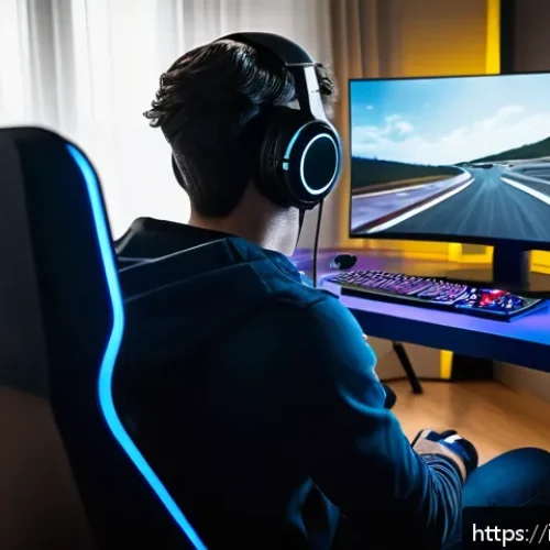 카트라이더 사용자 설정 최적화 - A professional gamer sitting at a modern gaming desk in a sleek Italian apartment, focused intensely...